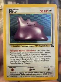 Pokemon TCG Ditto Fossil, Holo Rare, Unlimited, Vintage Card 3/62 - Image 2