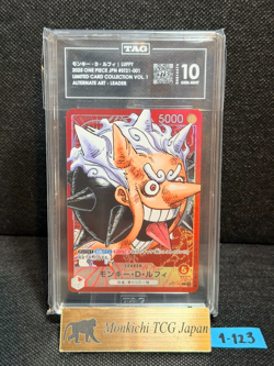 TAG GEM MINT 10 [975] Monkey D.Luffy ST21-001 BASE SHOP Limited Card Collection① - Image 1