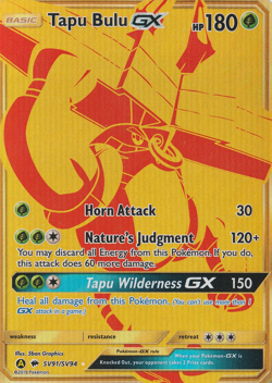 Tapu Bulu GX SV91/SV94 Hidden Fates Full Art Shiny Holo Rare Pokemon Card NM - Image 1