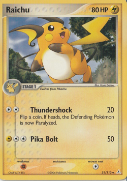 Pokemon EX Holon Phantoms 51/110 Raichu Card - Image 1