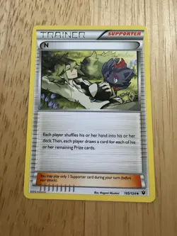 N (Supporter) 105/124 Uncommon XY - Fates Collide Pokemon - Image 1