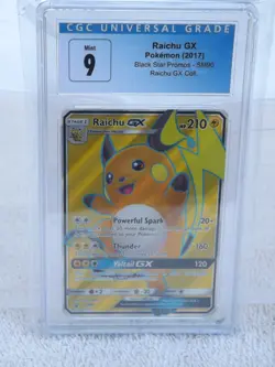 2017 POKEMON SM BLACK STAR PROMO #SM90 FULL ART/RAICHU GX PSA 9 - Image 1
