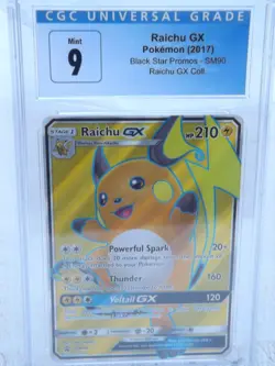 2017 POKEMON SM BLACK STAR PROMO #SM90 FULL ART/RAICHU GX PSA 9 - Image 2