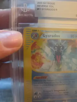 2003 Pokemon Skyridge Gyarados Reverse Holo Beckett 9 Mint 11/144 - Image 4