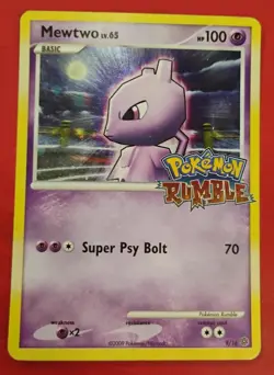 Pokemon Mewtwo LV.65 9/16 Rumble Promo Holo 100 HP Basic 2009 MP - Image 3