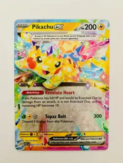 Pokemon Pikachu ex 057/191 Holo Sv08: Surging Sparks Double Rare Full Art - Image 1