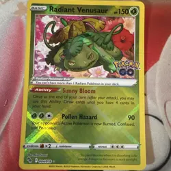 Pokemon Radiant Venusaur 004/078 HP150 Radiant Holo Foil Pokemon Go 2022 - Image 2
