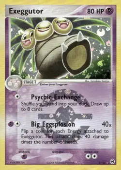 Exeggutor 5/112 Holo Rare FireRed & LeafGreen Pokemon Reverse Holo Damaged - Image 1