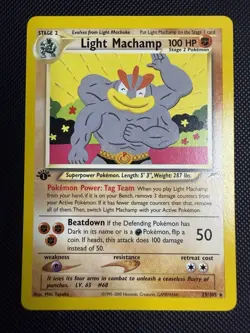 Light Machamp 25/105 1st Edition Neo Destiny Rare Pokemon TCG - Image 1