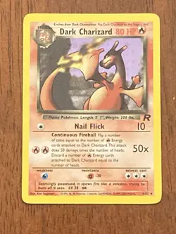 Dark Charizard Team Rocket 4/82 Holo Rare 80 HP English - Image 1