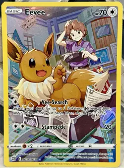 Pokemon TCG Eevee TG11/TG30 SWSH09 Brilliant Stars Trainer Gallery Ultra Rare LP - Image 1
