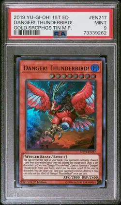 2019 Yu-Gi-Oh! Gold Sarcophagus Danger! Thunderbird! Ultra Rare 1st Ed PSA 9 - Image 1