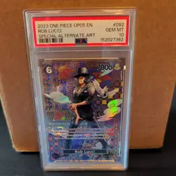 Namco Rob Lucci OP03-092 Awakening of the New Era Special Alt Art Foil PSA 10 EN - Image 1