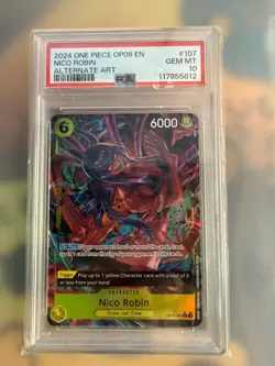 One Piece #107 Nico Robin PSA 10 Alternate Alt Art OP09-107 Emperors World Demon - Image 5