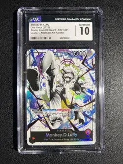 One Piece Starter Deck EX Gear5 Monkey D Luffy ST21-001 Parallel CGC 10 - Image 1