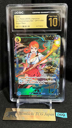 CGC PRISTINE 10 Nami OP11-054 SR One Piece 3rd Anniversary 2025 JP② - Image 1