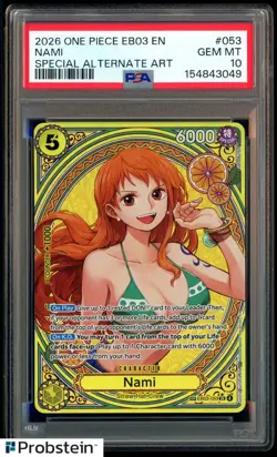2026 One Piece EB03 Heroines Edition Special Alternate Art EN #053 Nami PSA 10 - Image 1