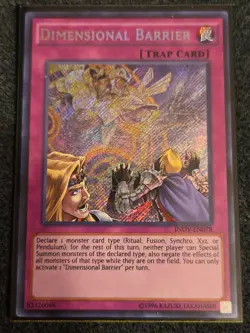 Yugioh Dimensional Barrier INOV-EN078 Secret Rare Unl Edition NM - Image 1