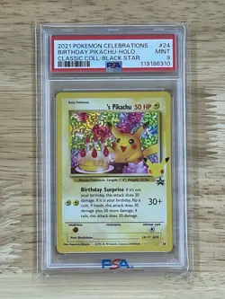 2021 Pokemon Celebrations PSA 9 Lot, Birthday Pikachu-Holo Black Star + 5 Cards - Image 3