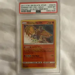 Pokemon TCG 2017 SM Black Star Promo Shining Ho-Oh SM70 Holo PSA 10 - Image 1