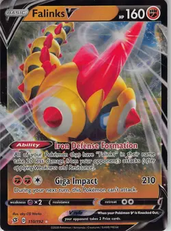 Falinks V 110/192 Holo V Rare Rebel Clash Pokemon Near Mint - Image 1
