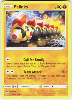 Falinks 109/192 Uncommon Rebel Clash Pokemon Near Mint - Image 1