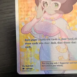 Pokemon TCG Wicke 147/147 Sm-Burning Shadows Ultra Rare Full Art Holo Trainer - Image 5