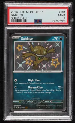 Shiny Rare - Sableye Pokemon Scarlet & Violet Paldean Fates PAF PSA 9 MINT - Image 1