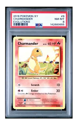 PSA 8 2016 POKEMON XY EVOLUTIONS CHARMANDER 9 - Image 1