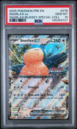 PSA 10 - 2025 Pokemon PRE Snorlax ex Stamped Promo #76 - Image 1