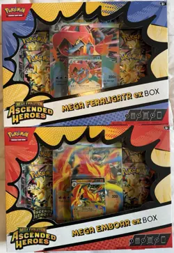 New Pokemon TCG Mega Evolution Ascended Heroes Mega Emboar & Feraligatr EX Boxes - Image 1