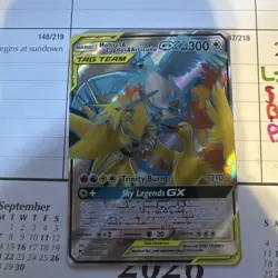 Pokemon Moltres & Zapdos & Articuno GX (Full Art) 66/68 Hidden Fates Holo - Image 1