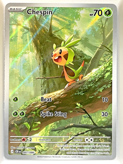 Chespin 087/086 - Pokemon ME04: Chaos Rising CRI Illustration Rare NM - Image 1