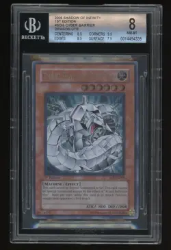 YUGIOH BGS 8 2006 Cyber Barrier Dragon SOI-EN006 Ultimate Rare 1st Edition - Image 1