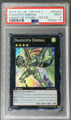 2013 Yugioh Daigusto Emeral HA07-EN020 1st Edition Secret Rare PSA 9 - Image 1