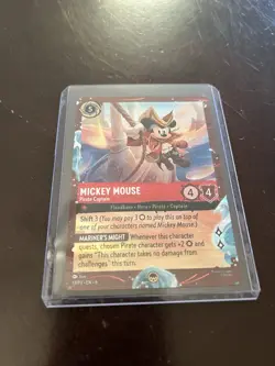 Disney Lorcana TCG Azurite Sea Mickey Mouse Pirate Captain 13/P3 Extremely Rare - Image 3