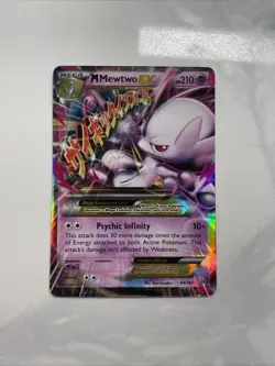 Pokemon M Mega Mewtwo EX Ultra Rare Holo TCG Card 64/162 - Image 1