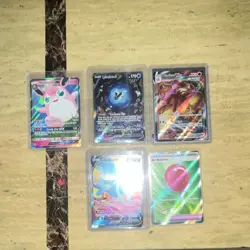 Pokemon TCG 5-Card Lot English Holo Full Art Wigglytuff GX Blaziken VMAX - Image 1