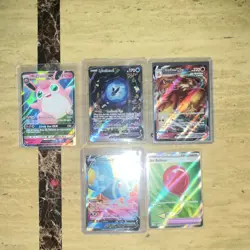 Pokemon TCG 5-Card Lot English Holo Full Art Wigglytuff GX Blaziken VMAX - Image 2