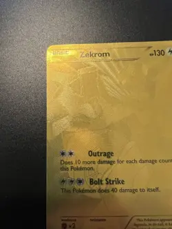 Pokemon Zekrom Gold Secret Rare Full Art Card 115/113 Legendary Treasures Series - Image 2