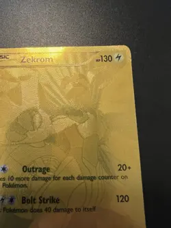 Pokemon Zekrom Gold Secret Rare Full Art Card 115/113 Legendary Treasures Series - Image 3