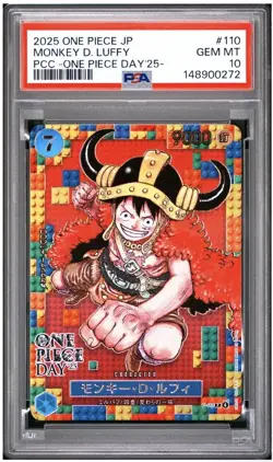 2025 ONE PIECE JPN PREM CARD COLL ONE PIECE DAY 25 #110 MONKEY D. LUFFY PSA 10 - Image 1
