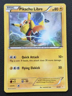 Pokemon Pikachu Libre 30/30 Holo Basic Card XY Trainer Kit English 2016 - Image 3