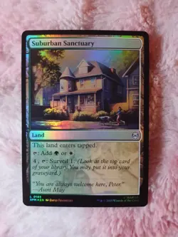 MTG Suburban Sanctuary FOIL #0185 Magic The Gathering Marvel's Spider-Man - Image 1