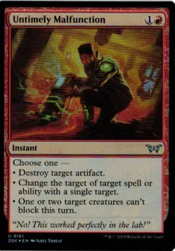 Untimely Malfunction Foil U Duskmourn: House of Horror 161 NM - Image 1