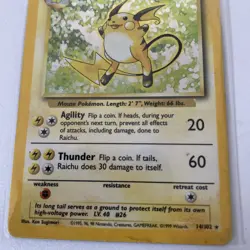Raichu 14/102 Holo Holo Rare Base Set Unlimited Pokemon HP - Image 2