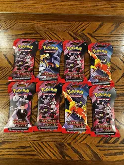 Pokemon TCG Scarlet And Violet Destined Rivals Sleeved Booster Packs Lot Of 8 - Image 1
