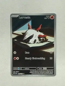 Larvesta 196/191 Illustration Rare Surging Sparks Pokemon Near Mint - Image 1