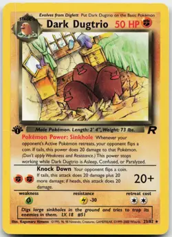 Dark Dugtrio 23/82 Rare Team Rocket Pokemon 1st Edition Moderately Played - Image 1