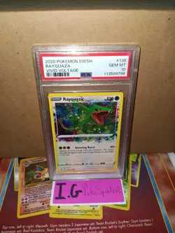 Pokemon 2020 Vivid Voltage Amazing Rare Rayquaza PSA 10 Gem Mint #138 - Image 1